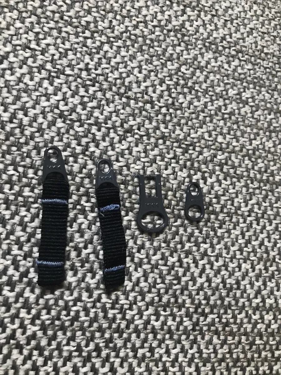 Columbia Replacement Grey Metal Black Canvas String Zipper Pulls 4