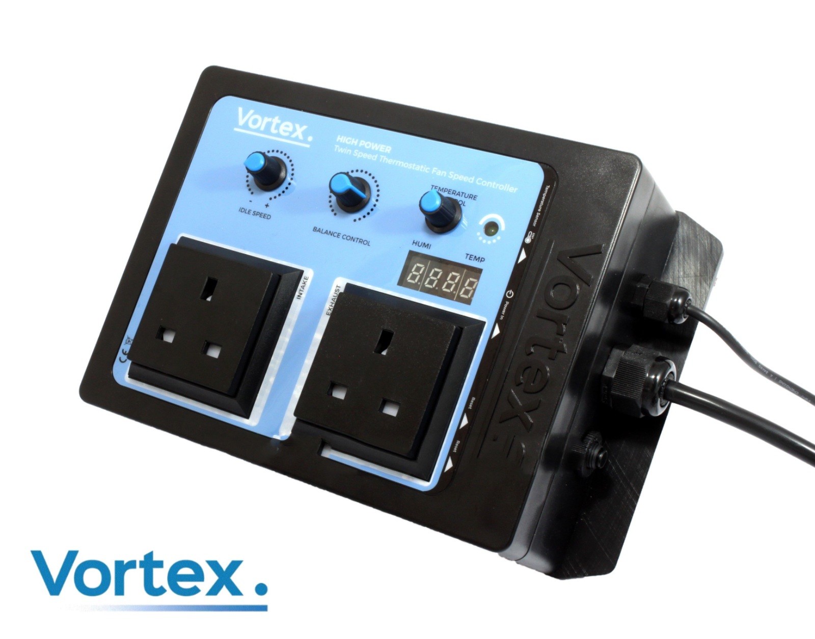 Vortex Twin Speed Fan Controller Thermostatic Temperature Adjustable Dual Outlet