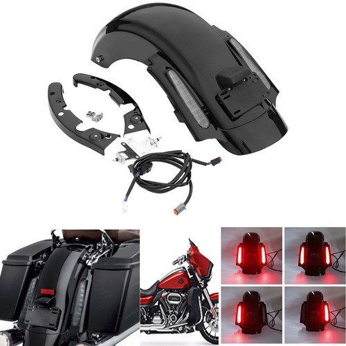 Stretched Rear Fender with LED Lights For Harley Touring Electra Road 2009-2013 - Picture 11 of 52