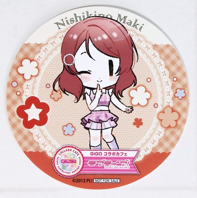 Love Live! × GiGO Collab Cafe Coaster Card Maki Nishikino 2013 Mini Chara ver