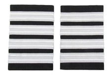 Pilot Captain, Silver Strips Epaulettes, Airline, Cabin Crew 4 Bars Navy Blue