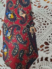Goofy Donald Duck Mickey  Co. Mouse Clip On Tie Boys 10 3/4" Vtg Child LA Ca