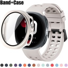 Scratch Proof PC Case Tempered Glass Silicone Band for Galaxy Watch 9/8 40/44mm