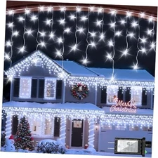 670 LED 66ft Christmas Lights with 148 670 LED 66 FT with 148 Drops Cool White