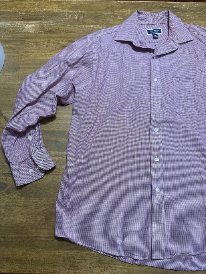 Club Room Shirt Men's Size 16 32-33, Red White, Long Sleeve, Button Up Shirt - Image 3 of 4