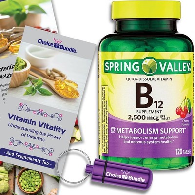 Spring Valley Vit B12 2500mcg Quick Dissolve 120 Ct B Complex Vitamins Tablets