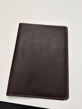 Porta documentos organizador portafolios de cuero marrón grano completo rústico 13x9.  5207