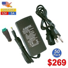 10 50Pack 12V 5A 60W Switching Power Supply AC DC Adapter Led Transformer 12volt