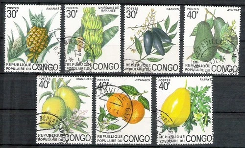 CONGO BRAZZAVILLE #1 Fruits set all VF Postally used HCV