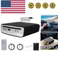 External Universal CD Player for Car - Portable Car CD Players with AUX Cable...