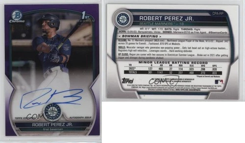 2023 Bowman Chrome Prospect Purple Refractor /250 Robert Perez Jr #CPA-RP Auto