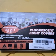 Fluorescent Light Covers Classroom Light Filters 2x4ft Set Heat Resistant Fabric