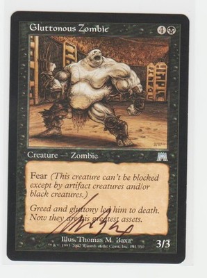 Magic the Gathering ~ Gluttonous Zombie ~ M/NM ~ Onslaught ~ Signed by Artist