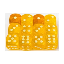 Koplow Dice d6 16mm Glow-in-the-Dark Spots Yellow (12) New