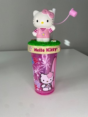 Vintage Hello Kitty Tumbler & 3D Topper & Straw 3D Figural Cup Cute