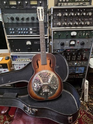 Dobro Model 27 Open Soundpost Round Neck Resonator Guitar 1930s For Repair