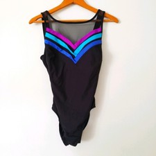 Vintage one piece colorblock sweetheart neck swimsuit Size 8