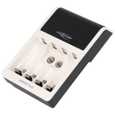 Ansmann Schnell-Ladegerät Comfort Plus für 1-4 NiMH Micro AAA, Mignon AA Akkus,