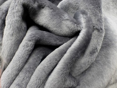 sheepskin shearling leather hide Dark Grey Super Silky Hair w/Suede back