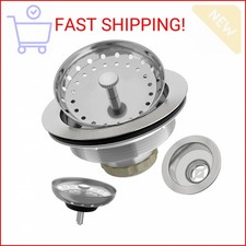 Kitchen Sink Drain 3-1/2 Inch Brushed Stainless Steel Sink Drain Strainer Assemb