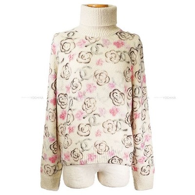 2024COCO NEIGE CHANEL Pullover Turtleneck Camellia Coco Mark