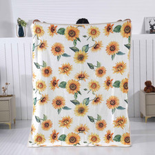 SDY Sunflower Throw Blanket,Sunflower Blanket 50" 60",Soft Flannel Floral Throw