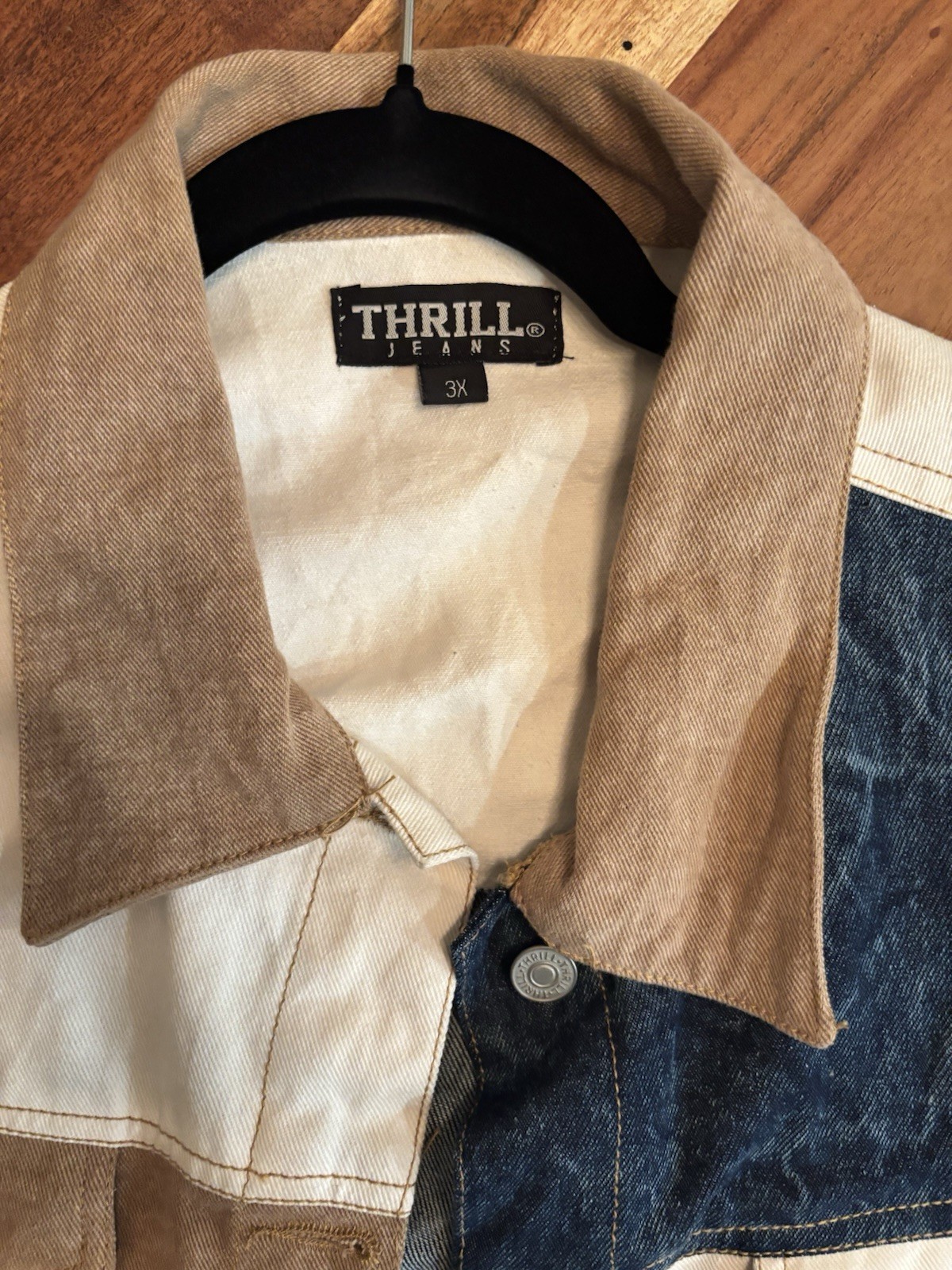 Thrill Jeans Patchwork Denim Crop Jacket Women's … - image 2
