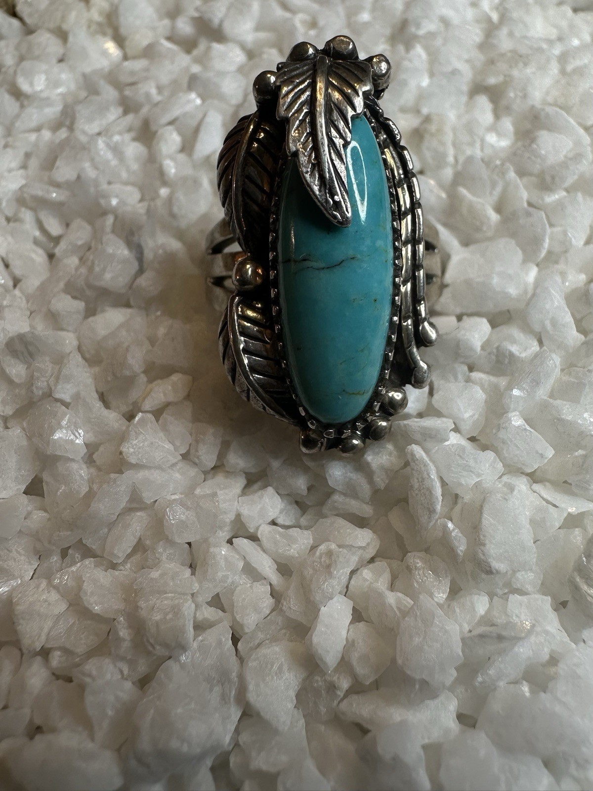 Native American Inspired Ring Sterling Silver Tur… - image 1
