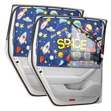 Car Sun Shade Side Window, 2pcs Magnetic Double Layer Car Window Blue Space