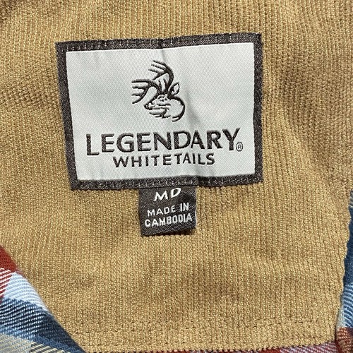 Legendäres Whitetails Buck Camp Flanellhemd rot kariert Cordbesatz Größe Medium - Bild 4 von 8