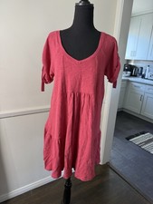 Anthropologie Saturday Sunday Kathie Flounced Mini Dress Pink Sz M Babydoll