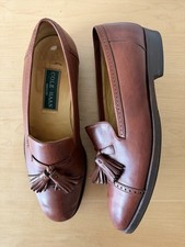 VTG Cole Haan Brown Leather Tassel Loafer Shoes 10 US Made in Italy