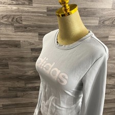 ADIDAS Crew Neck Long Sleeve Blue Activewear Shirt Women's Size M