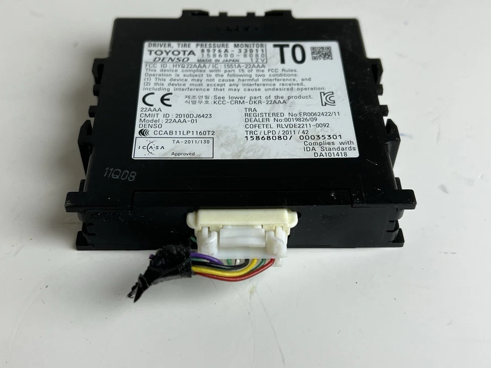 2014 LEXUS ES350H TIRE PRESSURE COMPUTER CONTROL MODULE 8976A-33011 OEM - Изображение 2 из 4