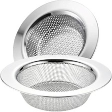 2 Pcs Kitchen Sink Strainer Stainless Steel, Mesh and Punching, Kitchen Sink