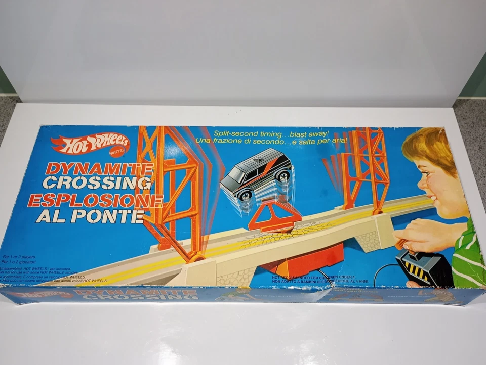 Vtg Hot Wheels Dynamite Crossing Esplosione al Ponte 84 Complete Italian Set - Image 4 of 4