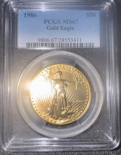 American Gold Eagle (1 oz) $50 - BU - 1986 Graded By PCGS at MS67