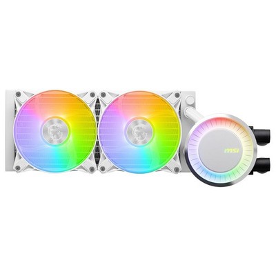 MSI MAG Coreliquid E240 White Flüssigkeitskühlung 240mm 2x120mm PWM RGB Beleucht