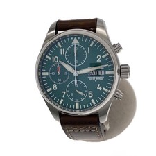 HRUODLAND Quartz Analog Watch Leather Band Brown/Green F-002 Used
