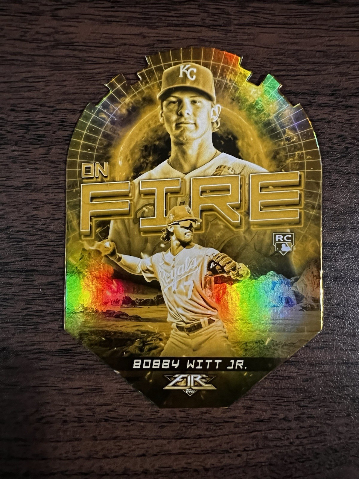2022 Topps Fire Gold Minted En Fuego Die Cut Bobby Witt Jr. #EF-29 RC Rookie