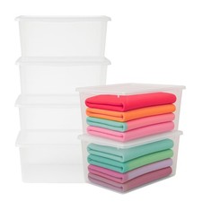 Box Salvaspazio Armadio 42L – Set 2/4/6 Contenitori Plastica con Coperchio 1319F