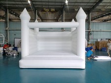 13'x13' White Inflatable Vinyl Bridal Wedding Bounce House W/Fan Bouncer