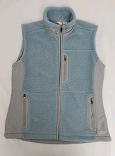 Eastern Mountain Sports Fleece Full Zip Blue/Grey Pockets Womens Size Large 