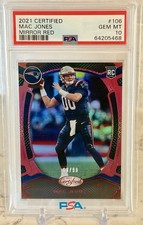 2021 Certified MAC JONES /99 Mirror Red Prizm PSA 10 💎Gem Mint💎 ROOKIE
