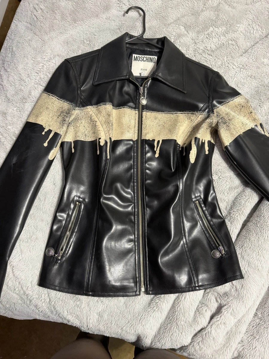 Moschino Leather Outer Shell Black Coats, Jackets & Vests for Men