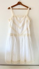 Ann Taylor White Lace Trimmed Detail Sleeveless Dress NWOT