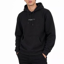 Sonneti London Mens Black Pullover Hoodie Logo Sweatshirt L