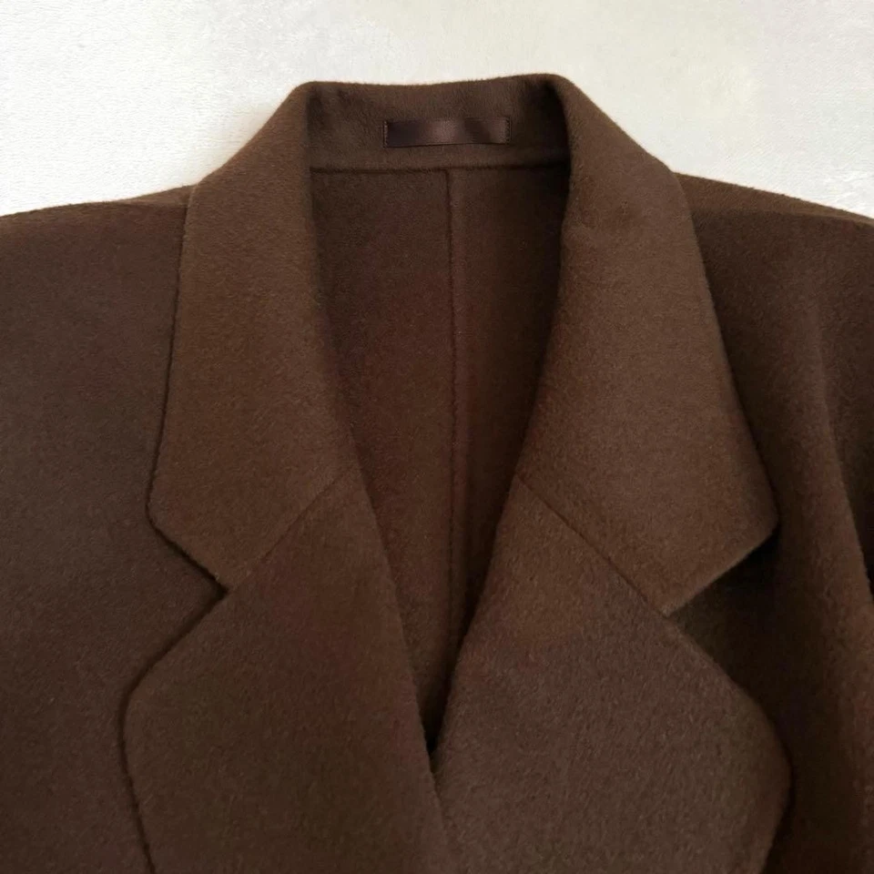 Abrigo Burberrys Vintage Mezcla Cachemira Doble Chester Talla M Marrón Largo Clásico Foto 3 de 4