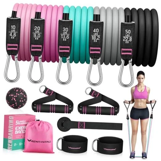 Resistance Bands for Working Out, 150LBS Exercise Bands, Workout Bands,