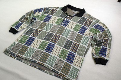 Vintage Polo Pullover Jumper Sweater Sweatshirt Funky 90er Muster Patterns 3XL